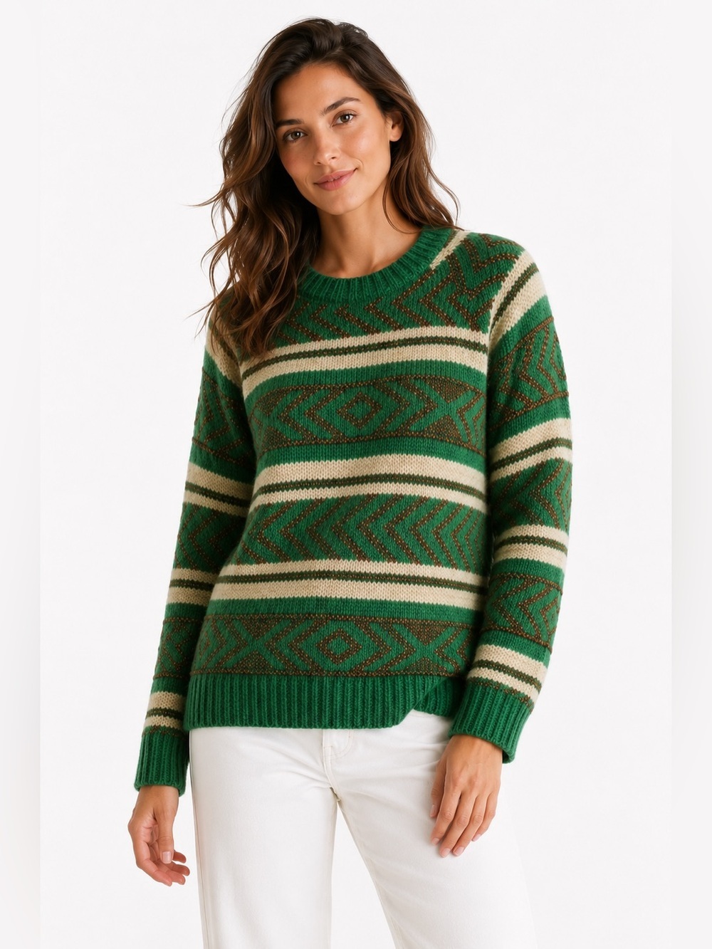 Scotch & Soda Green Fair Isle Wool Alpaca Sweater M